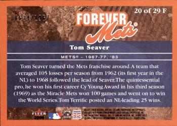 2004 Fleer Greats of the Game - Forever #20F Tom Seaver Back