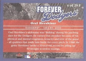 2004 Fleer Greats of the Game - Forever #4F Orel Hershiser Back