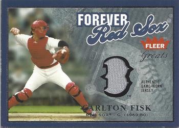 2004 Fleer Greats of the Game - Forever Game Jersey Logo #F-CF Carlton Fisk Front