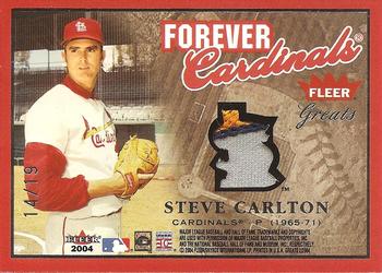 2004 Fleer Greats of the Game - Forever Game Patch Dual Logo #NNO Bob Gibson / Steve Carlton Back