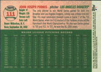 2003 Topps All-Time Fan Favorites #111 Johnny Podres Back