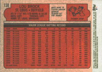2003 Topps All-Time Fan Favorites #130 Lou Brock Back