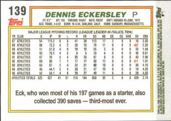 2003 Topps All-Time Fan Favorites #139 Dennis Eckersley Back