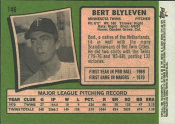 2003 Topps All-Time Fan Favorites #146 Bert Blyleven Back
