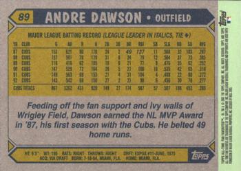 2003 Topps All-Time Fan Favorites #89 Andre Dawson Back