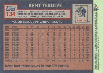 2003 Topps All-Time Fan Favorites #134 Kent Tekulve Back