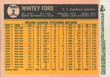 2003 Topps All-Time Fan Favorites #2 Whitey Ford Back