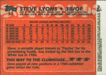 2003 Topps All-Time Fan Favorites #31 Steve Lyons Back