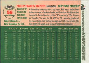 2003 Topps All-Time Fan Favorites #56 Phil Rizzuto Back