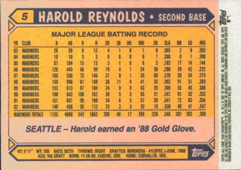 2003 Topps All-Time Fan Favorites #5 Harold Reynolds Back
