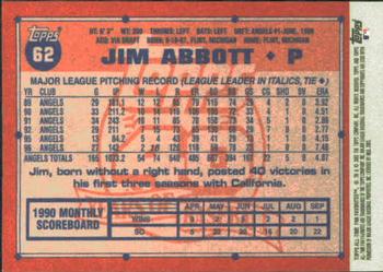 2003 Topps All-Time Fan Favorites #62 Jim Abbott Back