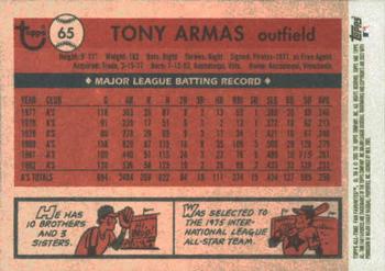 2003 Topps All-Time Fan Favorites #65 Tony Armas Back