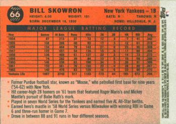 2003 Topps All-Time Fan Favorites #66 Bill Skowron Back