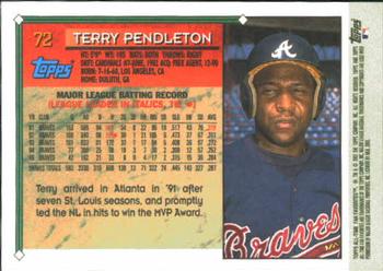 2003 Topps All-Time Fan Favorites #72 Terry Pendleton Back