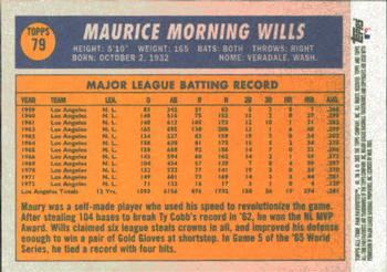 2003 Topps All-Time Fan Favorites #79 Maury Wills Back