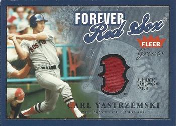 2004 Fleer Greats of the Game - Forever Game Patch Logo #F-CY Carl Yastrzemski Front