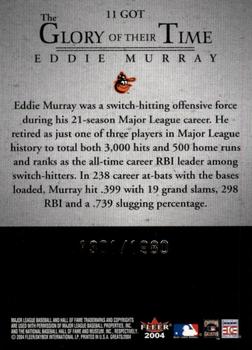 2004 Fleer Greats of the Game - Glory of Their Time #11 GOT Eddie Murray Back