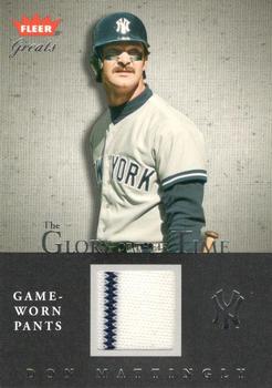 2004 Fleer Greats of the Game - Glory of Their Time Game Used #GOT-DM Don Mattingly Front