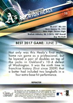 2017 Bowman's Best - Refractor #58 Ryon Healy Back