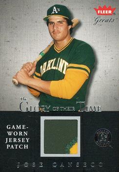 2004 Fleer Greats of the Game - Glory of Their Time Game Used Patch #JC Jose Canseco Front