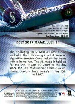 2017 Bowman's Best - Blue Refractor #17 Robinson Cano Back