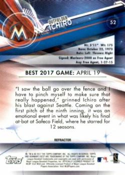 2017 Bowman's Best - Blue Refractor #52 Ichiro Back