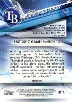 2017 Bowman's Best - Top Prospects Refractor #TP-21 Brendan McKay Back