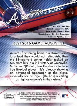2017 Bowman's Best - Top Prospects Atomic Refractor #TP-10 Ronald Acuna Back