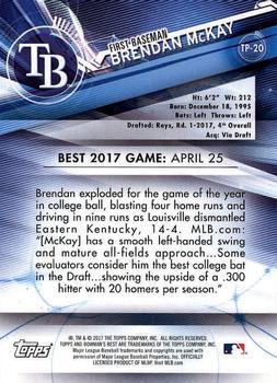 2017 Bowman's Best - Top Prospects Purple Refractor #TP-20 Brendan McKay Back