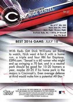 2017 Bowman's Best - Top Prospects Purple Refractor #TP-27 Nick Senzel Back