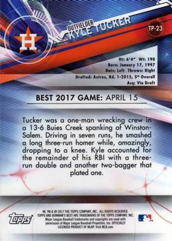 2017 Bowman's Best - Top Prospects Blue Refractor #TP-23 Kyle Tucker Back