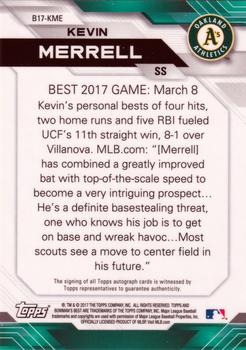 2017 Bowman's Best - Best of 2017 Autographs #B17-KME Kevin Merrell Back
