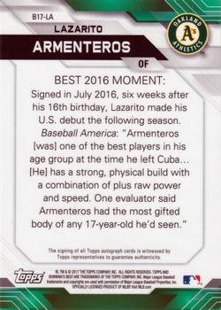 2017 Bowman's Best - Best of 2017 Autographs #B17-LA Lazarito Armenteros Back