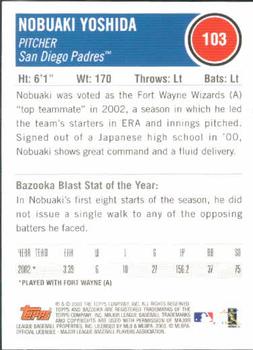 2003 Bazooka #103 Nobuaki Yoshida Back