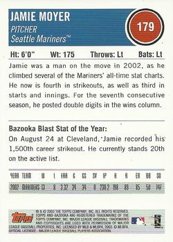 2003 Bazooka #179 Jamie Moyer Back