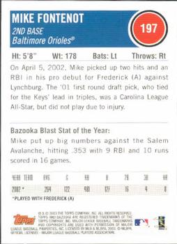 2003 Bazooka #197 Mike Fontenot Back