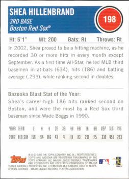 2003 Bazooka #198 Shea Hillenbrand Back