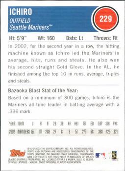 2003 Bazooka #229 Ichiro Back
