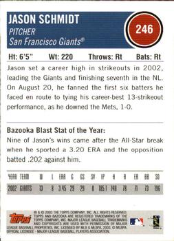 2003 Bazooka #246 Jason Schmidt Back