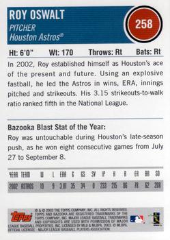 2003 Bazooka #258 Roy Oswalt Back