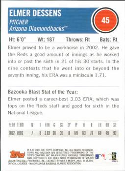 2003 Bazooka #45 Elmer Dessens Back