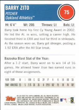 2003 Bazooka #75 Barry Zito Back