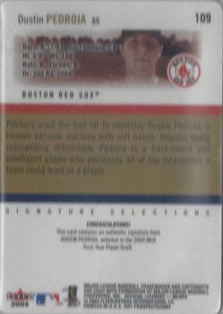 2004 Fleer Hot Prospects Draft Edition - Die Cuts #109 Dustin Pedroia Back