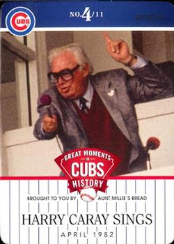 2013 Aunt Millie's Great Moments in Cubs History #4 Harry Caray Sings Front