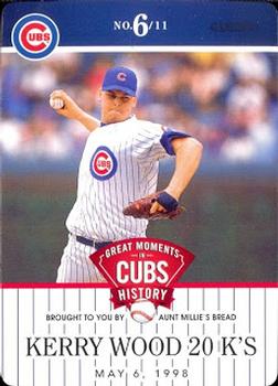 2013 Aunt Millie's Great Moments in Cubs History #6 Kerry Wood 20 Ks Front