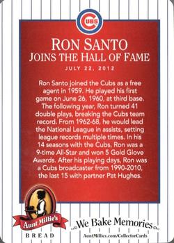 2013 Aunt Millie's Great Moments in Cubs History #9 Ron Santo Joins the Hall of Fame Back