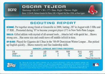 2009 Bowman - Chrome Prospects #BCP2 Oscar Tejeda Back