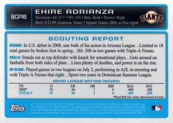 2009 Bowman - Chrome Prospects #BCP16 Ehire Adrianza Back