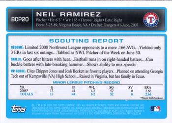 2009 Bowman - Chrome Prospects #BCP20 Neil Ramirez Back