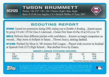 2009 Bowman - Chrome Prospects #BCP29 Tyson Brummett Back